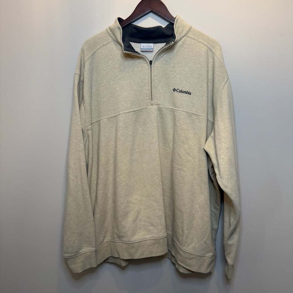 Columbia Sportswear 1/4 Zip Pullover Sweatshirt Beige Men's 3X